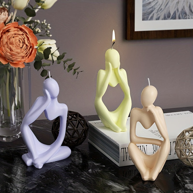 3Pcs Human Silicone Resin Mold Craft DIY Candle Mould Epoxy Casting Molds