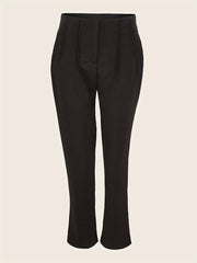 Solid Ruched Pants Casual Cropped Versatile Pants