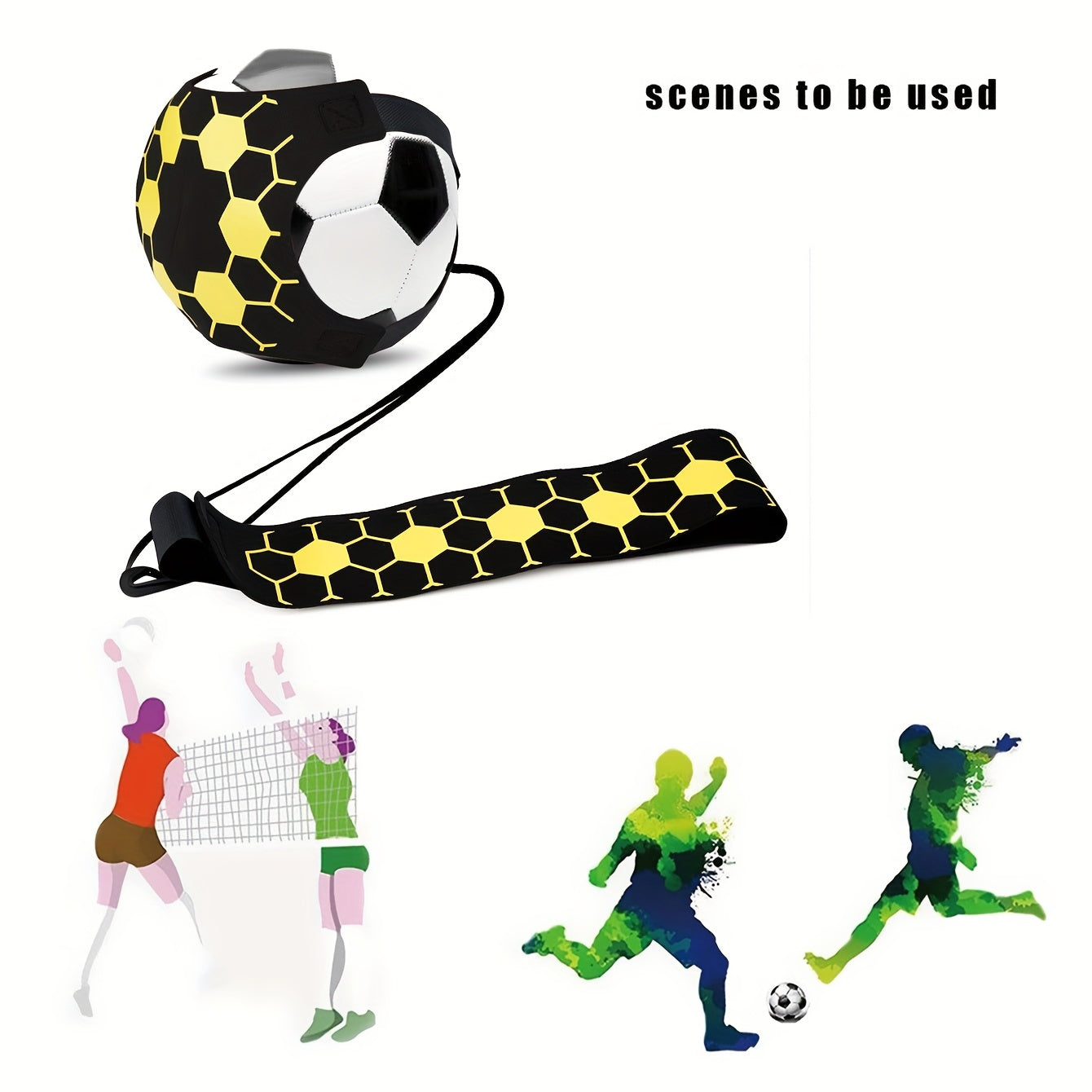 Soccer Kick Trainer Ball Elastic Juggling Net Belt