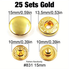 Metal Snaps Fasteners Button for Leathercraft Clothes Garment Bags