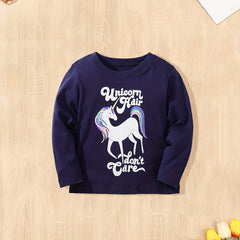 Girls Cartoon Pattern Embroidery Top Kids Sweatshirt