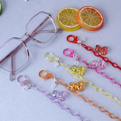 Adjustable Glasses Cord Acrylic Chain Bear Charm Anti Slip Accessory