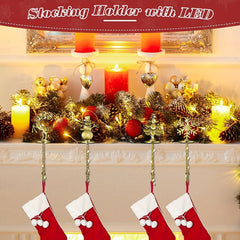 Golden Christmas Fireplace Socks Hook Snowflake Home Decor Safety Clip