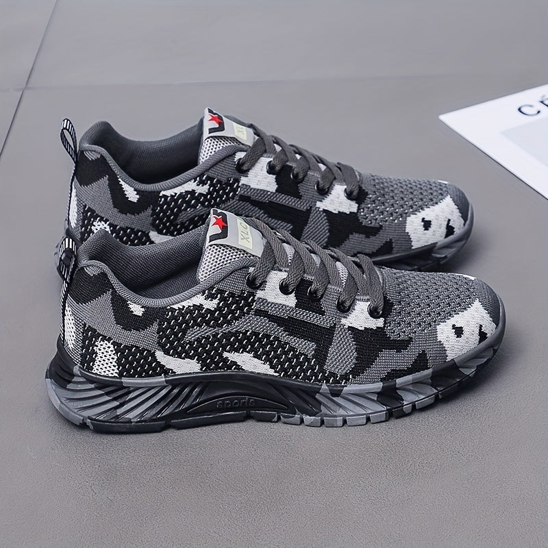 Women's Camo Pattern Sneakers Lace Up Low Top Shoes