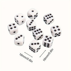 50pcs 16MM 6 Sided Game Dices For Board Games Math Dice Set