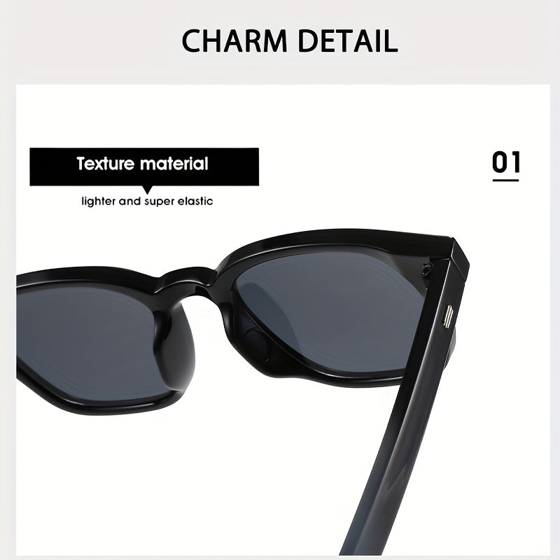 Small Square Frame PC Rice Nail UV400 Sunglasses