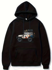 Off Road Car Pattern Men's Long Sleeve Hooded Sweatshirt