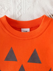 Baby Pumpkin Smiling Face Sweatshirt Kids Top