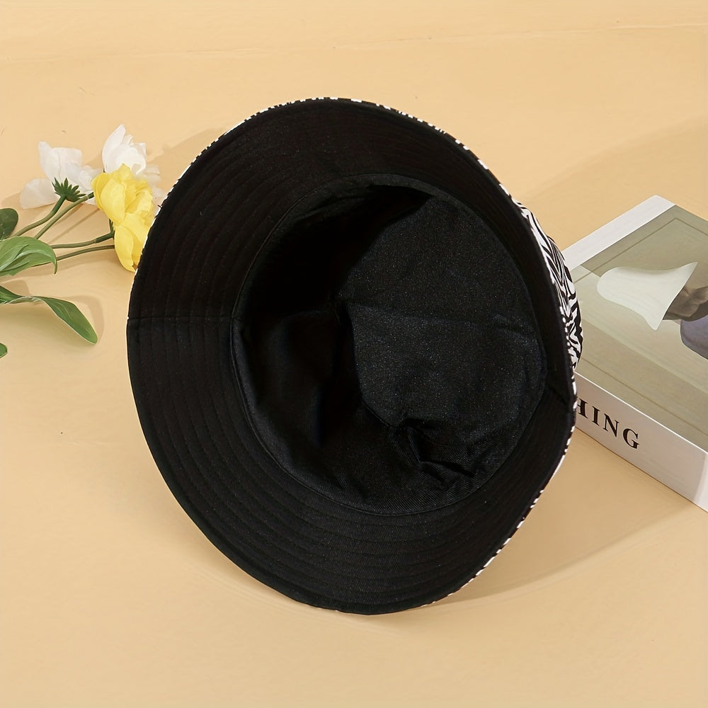 Fashionable River Pattern Print Double sided Casual Bucket Hat