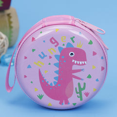 Kid's Dino Print Keychain Storage Bag with Zipper