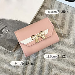 Short Wallet Hit Women Bow Tie Hasp Purse Multiple Card Slots
