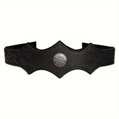 Medieval Embossed PU Leather Headwear Men's Adjustable Headband Retro Roleplay