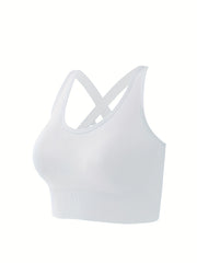 3pcs Criss Cross Back Sports Bras Comfy Running Workout Bra
