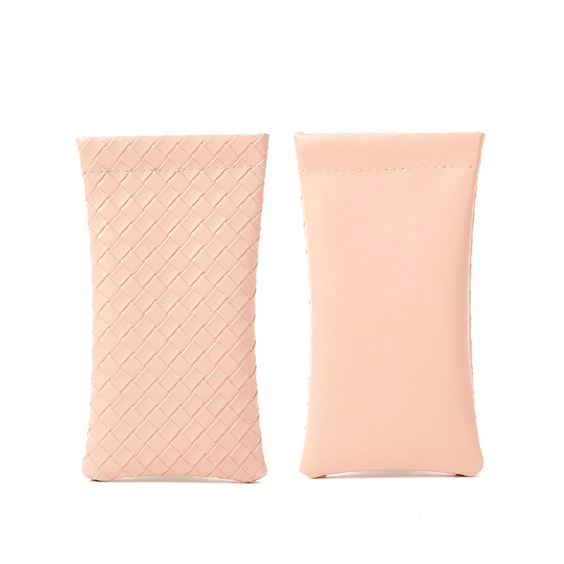Fashionable Weave Pattern Sunglass Bag PU Leather Glasses Case Phone Bag