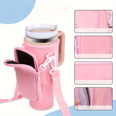 Water Bottle Carrier Bag With Pouch Strap For 40oz Tumbler
