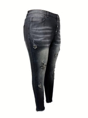Washed Ripped High Rise Skinny Jeans