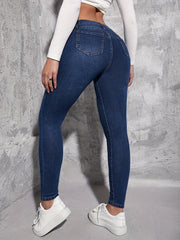 Flaxen Skinny Jeans Vintage Retro Style Denim Pants
