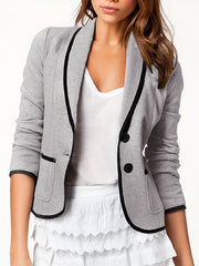 Shawl Collar Blazer with Contrast Trim