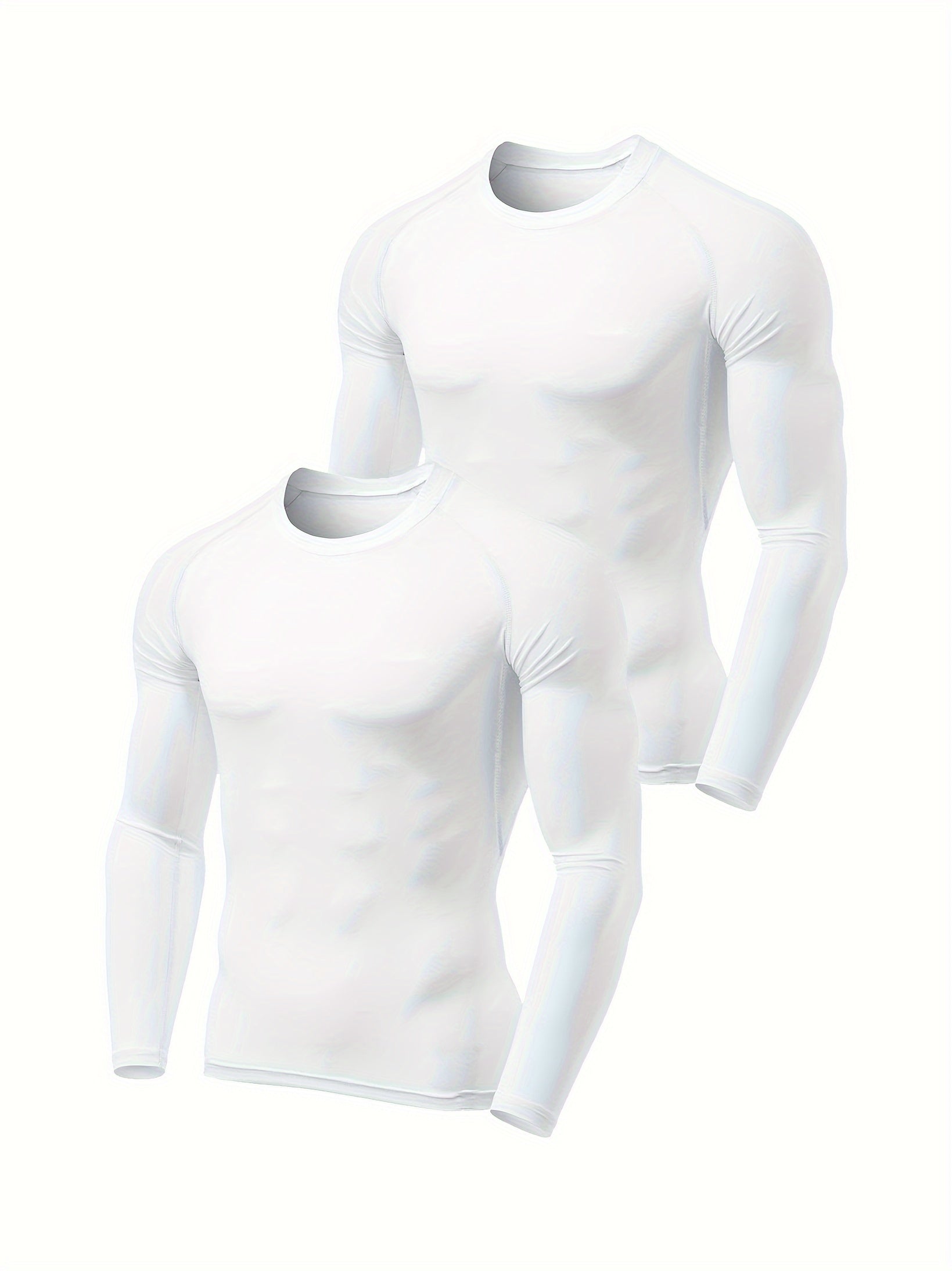 2pcs Men's Compression T shirt Long Sleeve High Stretch
