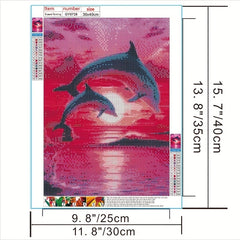 5D Dolphin Diamond Painting DIY Full Round Square Living Room Wall Decor