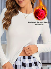 Long Sleeve Crew Neck Top Women's Sleepwear