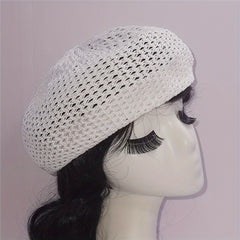 Classic Hollow Out Beret Solid Breathable Beanie Octagonal Hat