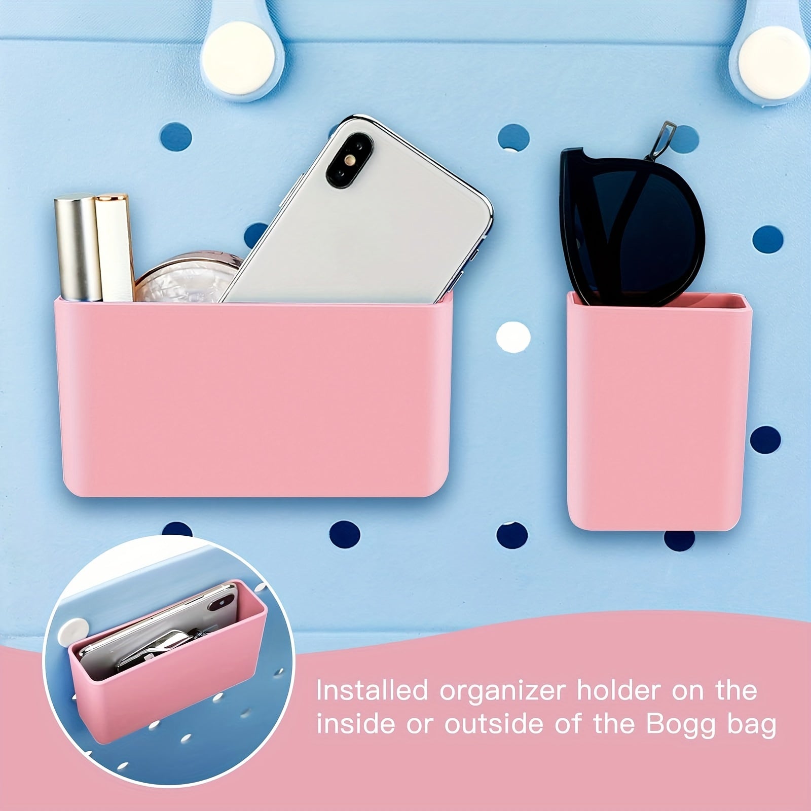 2PCS Phone Holder Bogg Bag Detachable Organizer Beach Travel Accessories