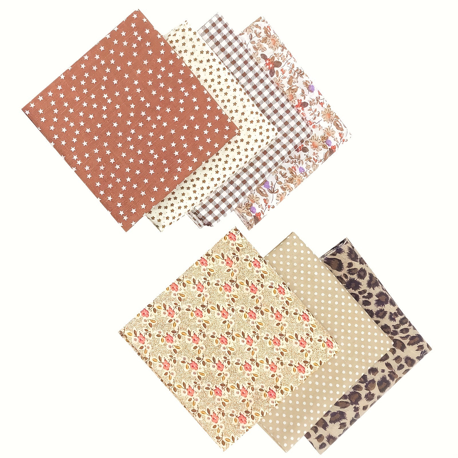 7pcs 49 78 49 Coffee Series Floral Cotton Fabric Quilting Patchwork Fabric