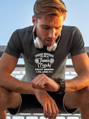 Tough Tennis Coach Men's Letter Print T-shirt