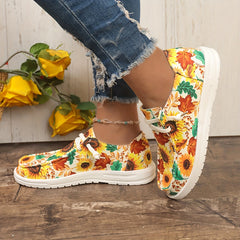 Women's Skateboard Shoes with Chrysanthemum Sunflower Pattern