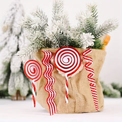 12pcs Christmas Crutch Tree Hanging Decoration Wavy Candy Toy Bundle