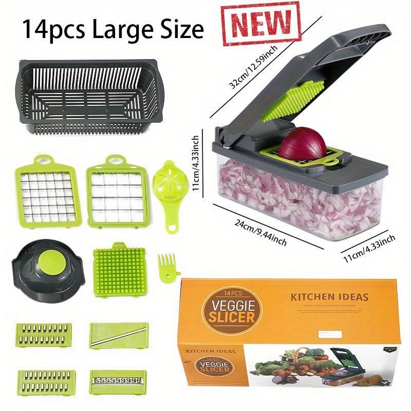 16pcs Slicer Kitchen Vegetable Cutter Dicer Shredder Set