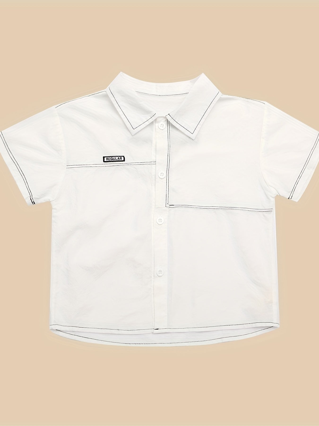Boys Stylish Creative Shirt Casual Lightweight Comfy Short Sleeve Lapel Tee Tops