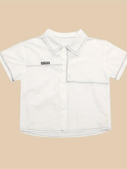 Boys Stylish Creative Shirt Casual Lightweight Comfy Short Sleeve Lapel Tee Tops