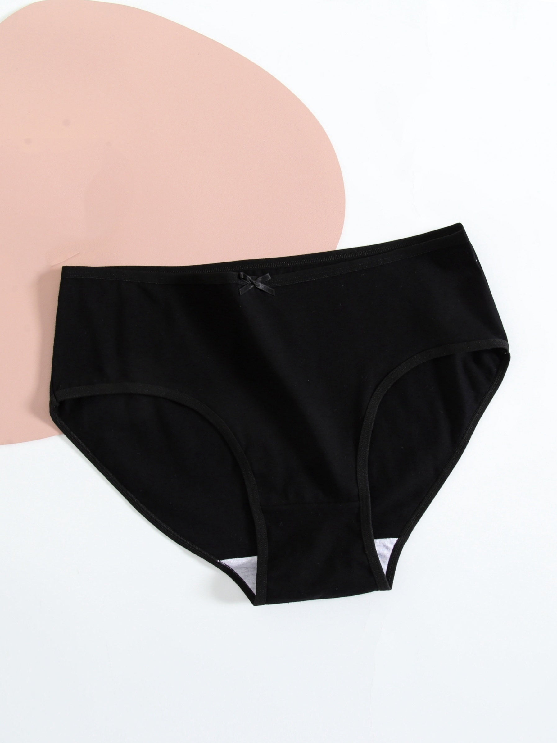 5 Pack Plus Size Casual Panties Set Women's Plus Comfort Solid Medium Stretch