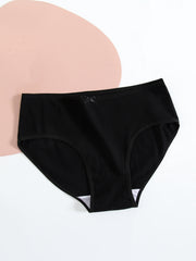 5 Pack Plus Size Casual Panties Set Women's Plus Comfort Solid Medium Stretch