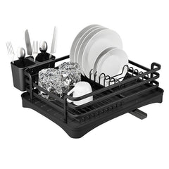 Stainless Steel Dish Drying Rack with Cutlery Holder Kitchen Accessory