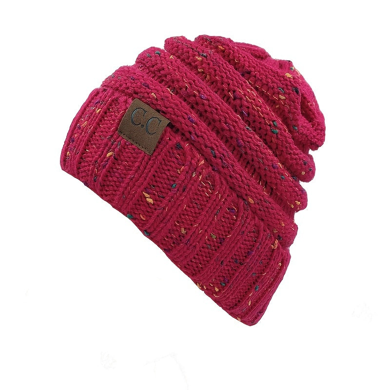 Women Knit Beanie Hat For Winter, Fleece Lined