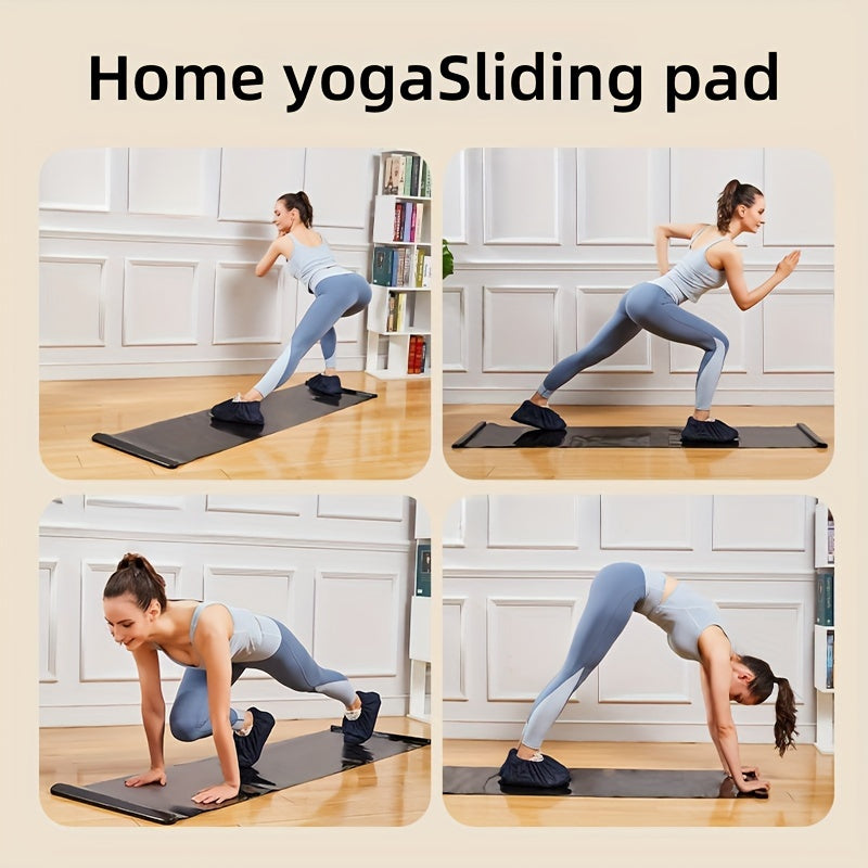 Mute Yoga Sliding Mat With Shoes Sleeves & Storage Bag