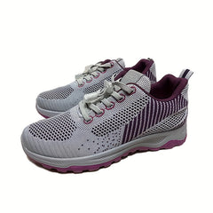 Women's Soft Sole Lace-up Mesh Running Shoes For Outdoor Sports
