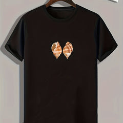 Conch Pattern Print Men's Comfy Sports T-Shirt