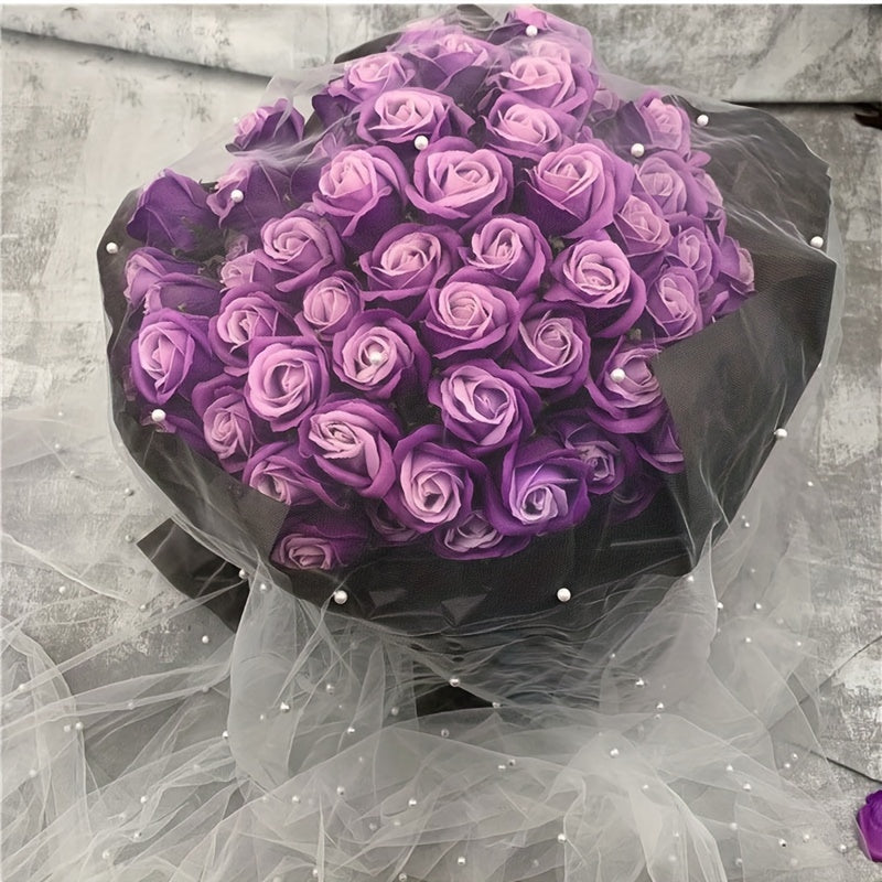 Pearl Yarn Flower Packaging Fairy Yarn With Pearl Bouquet Flower Wrapping