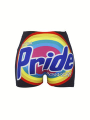 Pride Print Skinny Shorts for Women