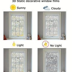 3D Colourful Window Privacy Film Glass Window Cling Decorative Sticker 17.7x39