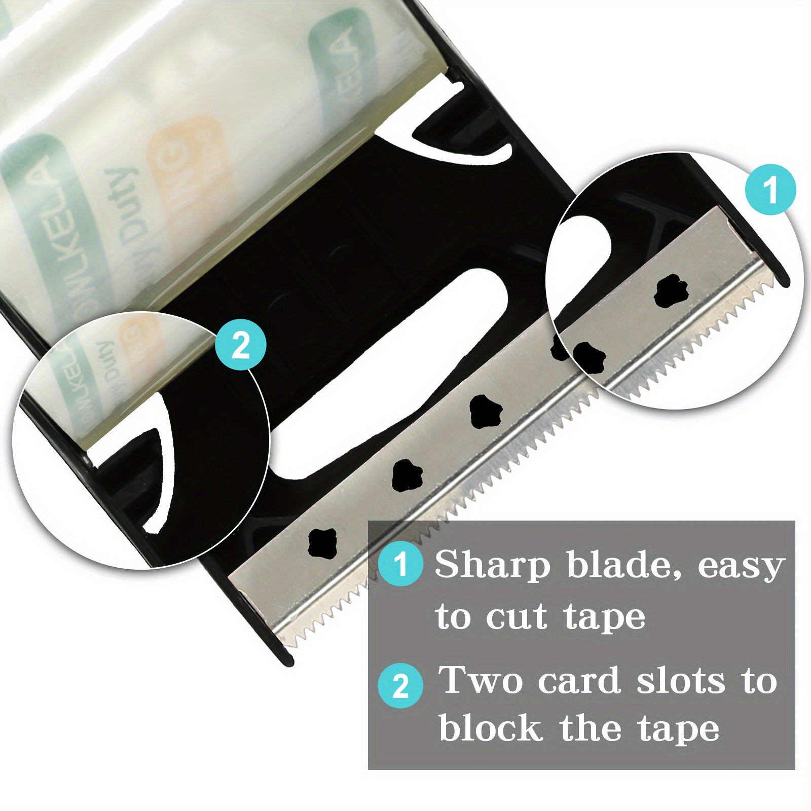 OWLKELA Noiseless Packaging Tape 5cmx29.99m Clear Heavy Duty Tape with Dispenser