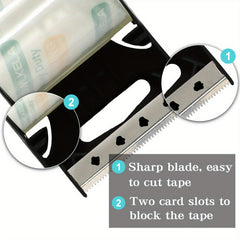 OWLKELA Noiseless Packaging Tape 5cmx29.99m Clear Heavy Duty Tape with Dispenser