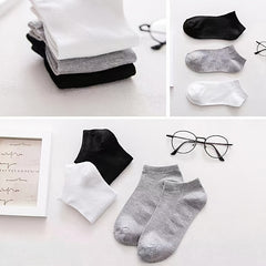 5 Pairs Women's Invisible Boat Socks Cotton Deodorant Sweat Absorbing