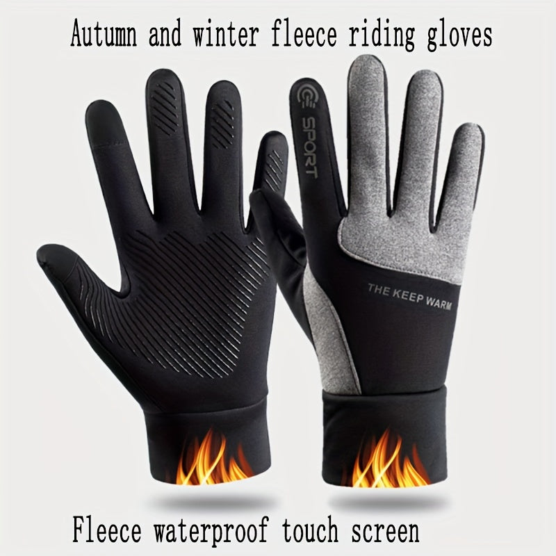 Men's Winter Warm Touch Screen Gloves Waterproof Sports Gloves