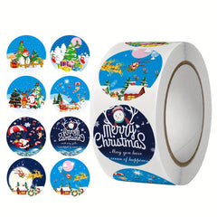 500pcs Christmas Gift Stickers 2.54 Cm Cartoon Theme Praise Reward Label Box Set