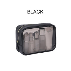 Waterproof Toiletry Bag with PU Leather PVC Combination
